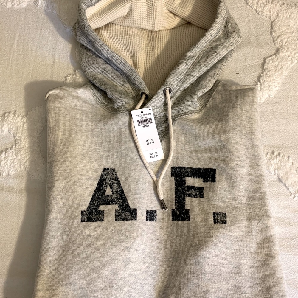 A&F Grey Logo Pullover Sweater